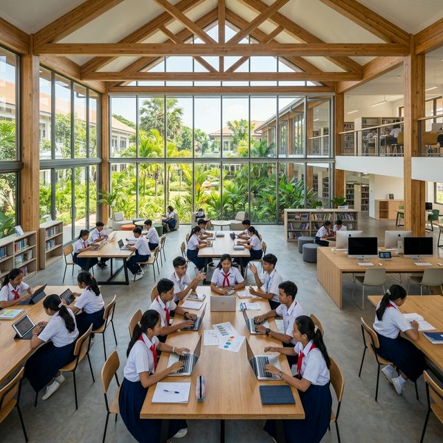 Modern Cambodian School Hub